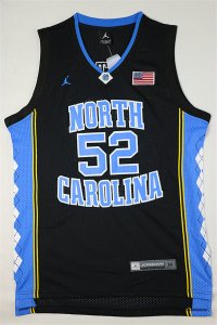 Maillot De Basket NCAA North Carolina University James Ager Worthy 52 Noir